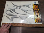 Silver 3D Liquid Flames Motorcycle Vehicle Exterior Graphic Trim Package 103-205