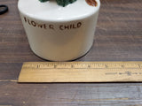 Vtg EMPTY 1968 Royal Enfield Flower Child & Hippie Porcelain Liquor Decanters