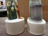 Vtg EMPTY 1968 Royal Enfield Flower Child & Hippie Porcelain Liquor Decanters