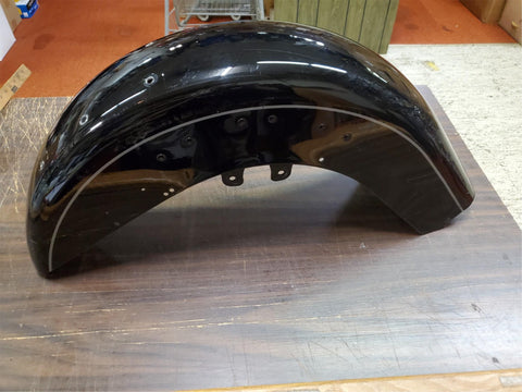 Black & Silver Pinstriped Harley Front Motorcycle Fender Heritage Softail Deluxe