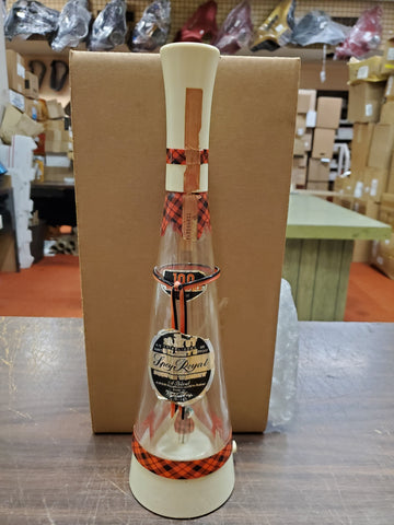 Vtg EMPTY Gilbey's Spey Royal Scotch Whisky Decanter Music Box with Dancer 17"