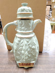 Vtg EMPTY 1982 Jim Beam Green J.J. McShane Embossed Liquor Decanter Regal China
