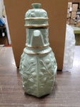 Vtg EMPTY 1982 Jim Beam Green J.J. McShane Embossed Liquor Decanter Regal China