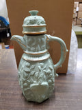 Vtg EMPTY 1982 Jim Beam Green J.J. McShane Embossed Liquor Decanter Regal China