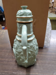 Vtg EMPTY 1982 Jim Beam Green J.J. McShane Embossed Liquor Decanter Regal China