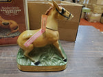 Vtg Empty Ezra Brooks Missouri Brown Harnessed Mule Decanter Heritage 1971