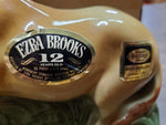 Vtg Empty Ezra Brooks Missouri Brown Harnessed Mule Decanter Heritage 1971