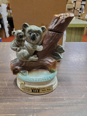 Vtg Empty 1973 Jim Beam Australia Koala Bear Genuine Regal China Decanter Bottle
