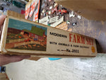 Vtg Marx Modern Tin Farm Set Barn Animals Tractor Farm Equipment #3931 Collectib
