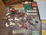 Vtg Marx Modern Tin Farm Set Barn Animals Tractor Farm Equipment #3931 Collectib