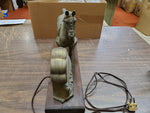 Vtg Galter Spartus Yorkshire Electric Western Country Horse Mantle Clock & Base