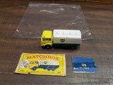 Vintage Mint Lesney Matchbox Toy Car Box #25 BP Tanker Truck Tracto Trailer Fuel
