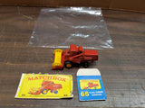 Vintage Mint Lesney Matchbox Toy Car #65 Claas Combine Harvester Farm Mac Red