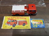 Vintage Mint Lesney Matchbox Toy Car #29 Fire Pumper Truck Denver Ladder