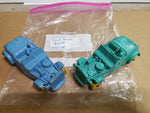 Vintage Auburn Rubber Roadsters Racecars Green Toy No. 5 Blue Toy No. Circa '50s