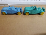 Vintage Auburn Rubber Roadsters Racecars Green Toy No. 5 Blue Toy No. Circa '50s