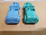 Vintage Auburn Rubber Roadsters Racecars Green Toy No. 5 Blue Toy No. Circa '50s