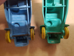 Vintage Auburn Rubber Roadsters Racecars Green Toy No. 5 Blue Toy No. Circa '50s