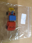VINTAGE WANNATOYS MADE IN U.S.A. RED YELLOW AND BLUE BACKHOE TRUCK