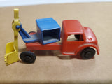 VINTAGE WANNATOYS MADE IN U.S.A. RED YELLOW AND BLUE BACKHOE TRUCK
