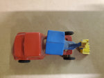 VINTAGE WANNATOYS MADE IN U.S.A. RED YELLOW AND BLUE BACKHOE TRUCK