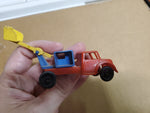 VINTAGE WANNATOYS MADE IN U.S.A. RED YELLOW AND BLUE BACKHOE TRUCK