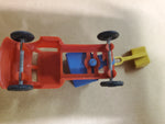 VINTAGE WANNATOYS MADE IN U.S.A. RED YELLOW AND BLUE BACKHOE TRUCK