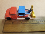 VINTAGE WANNATOYS MADE IN U.S.A. RED YELLOW AND BLUE BACKHOE TRUCK