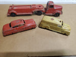 TOOTSIE TOY CAR HAULER AMBULANCE FIRE CHIEF CARS DIE CAST 1920'S