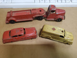 TOOTSIE TOY CAR HAULER AMBULANCE FIRE CHIEF CARS DIE CAST 1920'S