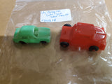 VINTAGE LIDO TOYS PLASTIC RED TRUCK AND GREEN 4 DOOR SEDAN TOY LOT