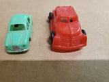 VINTAGE LIDO TOYS PLASTIC RED TRUCK AND GREEN 4 DOOR SEDAN TOY LOT