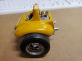 Vtg 1971 Structo USA Weird Wheels 2-Wheeler Yellow Chrome Hot Rod Metal Diecast