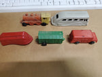 VTG LOT OF 5 PLASTIC TOYS BY SUPERIOR, ACME & OTHERS-TRAIN, TRUCK, BUS, TRAILERS