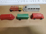 VTG LOT OF 5 PLASTIC TOYS BY SUPERIOR, ACME & OTHERS-TRAIN, TRUCK, BUS, TRAILERS