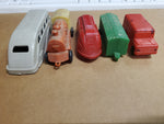 VTG LOT OF 5 PLASTIC TOYS BY SUPERIOR, ACME & OTHERS-TRAIN, TRUCK, BUS, TRAILERS