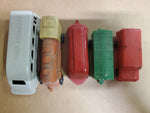 VTG LOT OF 5 PLASTIC TOYS BY SUPERIOR, ACME & OTHERS-TRAIN, TRUCK, BUS, TRAILERS