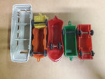 VTG LOT OF 5 PLASTIC TOYS BY SUPERIOR, ACME & OTHERS-TRAIN, TRUCK, BUS, TRAILERS