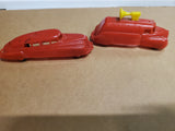 VINTAGE PAIR PLASTIC THOMAS TOYS AIRLINE LIMOUSINE AND FIRE TRUCK WITH SIREN