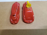VINTAGE PAIR PLASTIC THOMAS TOYS AIRLINE LIMOUSINE AND FIRE TRUCK WITH SIREN