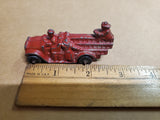 RARE VINTAGE DIECAST RED FIRE TRUCK MODEL CIRCA 1930'S MADE IN U.S.A. 4 MEN