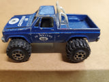 Vtg 1982 Road Champs Blue GMC High Rollers #10- 4X4 Pickup Truck Tailgate Opens