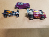 Vtg Lot of 2 Hot Wheels Fangula & #8 Racecar & 1 Matchbox Plymouth Prowler Nice