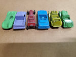 6 Vtg tootsie die cast toy cars lot Jaguar Roadster Mercedes Truck MG Dragster