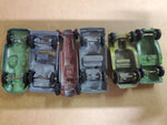 6 Vtg tootsie die cast toy cars lot Jaguar Roadster Mercedes Truck MG Dragster