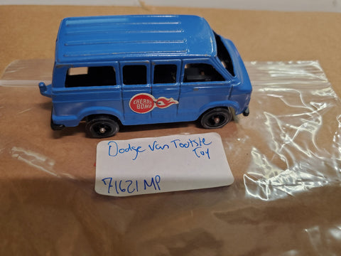 Vtg 1970s Tootsie Toy Blue Cherry Bomb Dodge Van W/ Red/White Decals Diecast USA