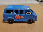 Vtg 1970s Tootsie Toy Blue Cherry Bomb Dodge Van W/ Red/White Decals Diecast USA