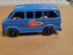 Vtg 1970s Tootsie Toy Blue Cherry Bomb Dodge Van W/ Red/White Decals Diecast USA