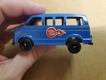 Vtg 1970s Tootsie Toy Blue Cherry Bomb Dodge Van W/ Red/White Decals Diecast USA