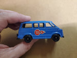 Vtg 1970s Tootsie Toy Blue Cherry Bomb Dodge Van W/ Red/White Decals Diecast USA